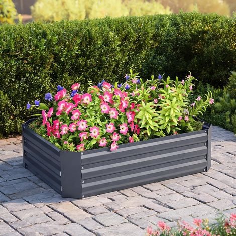 Porte-plantes coloris gris foncé en acier 120 x 90 x 30 cm (1/5)