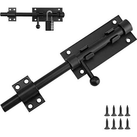 Möbelschlösser 2 Stück schwarzer Edelstahl Außentorschlösser Türschlösser Länge 200 mm Schlösser Innentürschlösser Türbefestigungen Geeignet für (1/2)
