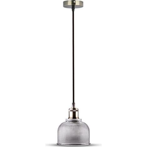 Portalampada Pendente 1MT E27 Elegant Stylish Ф145mm - Mod. VT-7150 SKU 3733 - Vetro trasparente (1/5)