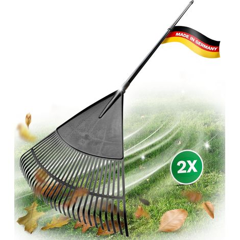 Balai à feuilles Novatool 2X avec manche télescopique jusqu'à 152 cm, balayeuse à feuilles avec 30 dents en plastique, largeur de travail du râteau