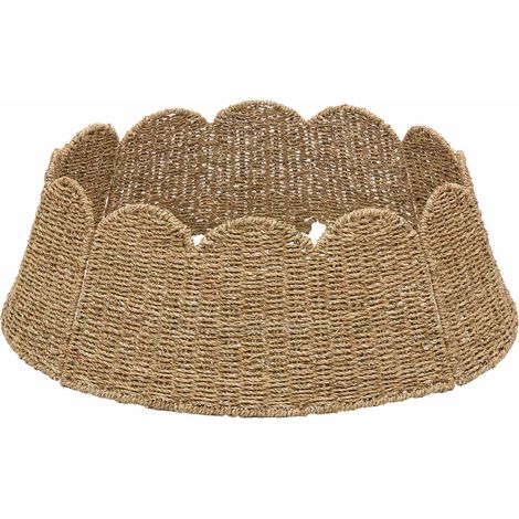 vidaXL Collare per Albero di Natale Rotondo Naturale Ø 90 x 28 cm (1/5)