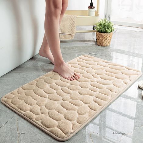 Tapis De Bain - Mousse à Mémoire De Forme - Absorbant - Antidérapant - Pour Salle De Bain Cuisine Chambre - 40 x 60 cm (1/5)