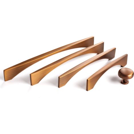 Lot de 5 Trou Unique pour Tiroir de Cuisine Poignée de Porte Poignée en Alliage de Zinc Quincaillerie Moderne en Laiton Marron pour Armoire Salle de Bain Commode