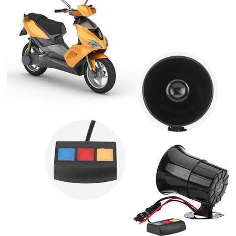 Alarme sirène 12V 30W 3 sons avertisseur puissant pour voiture moto haut-parleur (1/5)