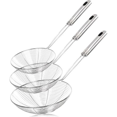 Lot de 3 écumoire,passoire,pâtes,raviolis,aliments frits,cuisine professionnelle