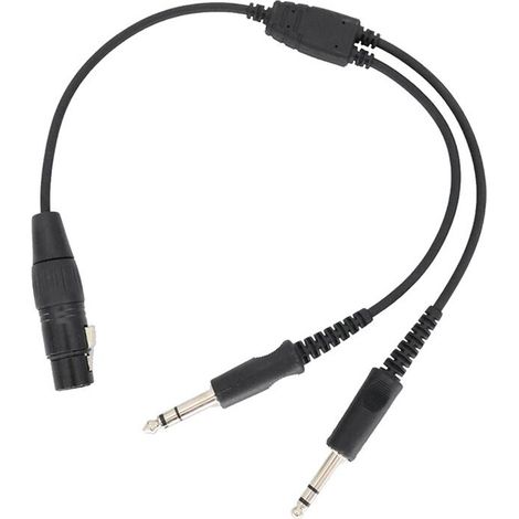 Adecuado para conectores de auriculares de aviación XLR a GA de doble 5 pines, cable de auriculares de aviación negro.