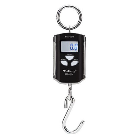 royaluxe -Balance de grue électronique portable, balance à bagages, plage de mesure précise 200 kg/100 g crochet en acier inoxydable audacieux - noir (1/5)