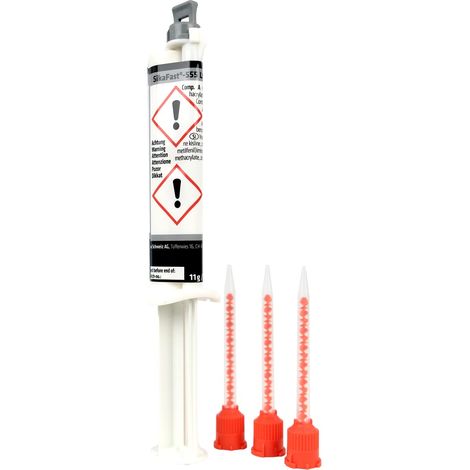 Sika - Sika Fast 555 L03, Adesivo strutturale flessibilizzato a rapido indurimento, con elevata resistenza all'impatto. Aderisce su un'ampia gamma di substrati. Siringa in blister 10 ml, Grigio (1/5)