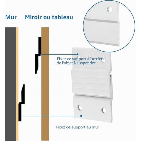 Z Mirror Frame Bracket Bracket Bracket Aluminum Alloy Wall Picture Hook Heavy Duty Hanging System with Screws Interlocking Photo Mounting Clip (1/4)