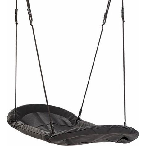 Wickey Balançoire nid Winkoh - Ø100cm, réglable en hauteur, hydrofuge, jusqu'à 150kg, rembourrage amortissant, extrêmement résistante aux intempéries – noir (1/5)