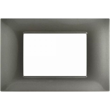 Mapam Placca grigio scuro 3 posti tecnopolimero compatibile Vimar Plana - GEM-P6003-GS