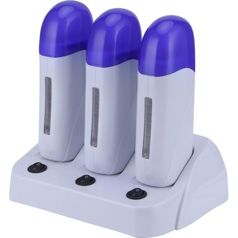 Chauffe Cire pour Roll on Cire Epilation, Machine D'Épilation De Corps De Rouleau De Cires De Cartouche Roll On Kit De Cire Avec Base De Chauffage Pour Le Visage Des Jambes Du Pied De La Main(5) (1/5)