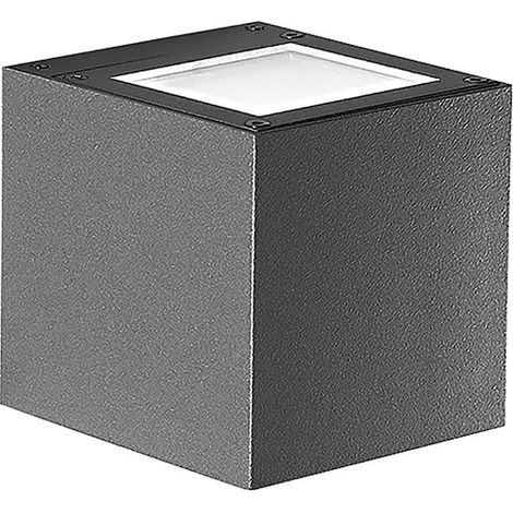 Silver Applique LED 9W Biemissione Quadrata IP65 4000K Antracite - Illuminazione di Design per Esterni in Alluminio (1/5)