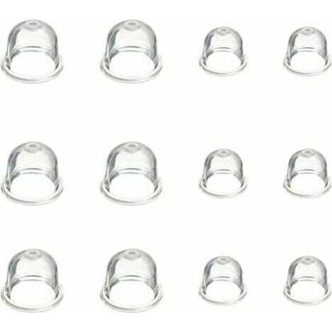 Pompe d’amorçage blanche pour carburateur – 12 pièces (tasses transparentes Ø19 mm et 22 mm) – Compatible tondeuses, débroussailleuses, tronçonneuses (1/4)