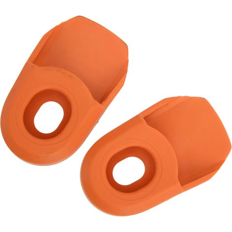 Lot de 2 protège-manivelles de vélo en silicone, couleur orange. (1/5)