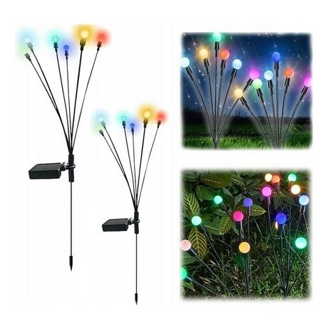 Lampade solari da giardino a LED, a forma di sfera oscillante, per il giardino, RGB, 2 pezzi (1/5)
