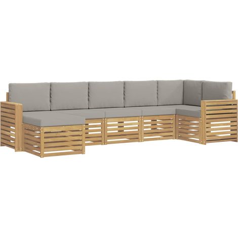 Ensemble de canapés d'extérieur 7 pcs Blanc et gris clair vidaXL (1/5)