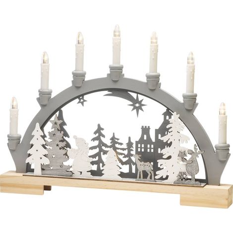 Konstsmide 3260-320 Arche en bougie forêt blanc chaud LED gris (1/3)