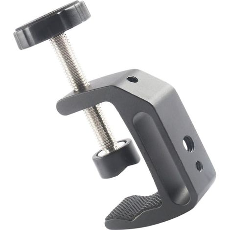 Clip de Fixation à Pince C en Alliage Noir pour Support de Table, Réglable, Compatible Lampe Torche et Appareil Photo pour Photographie en Intérieur (1/5)