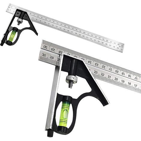 équerre combinée,rapporteur,angle combiné en acier inoxydable,outil de mesure,règle parallèle pour toutes les mesures d'angle de menuisier,outil de marquage du bois (1/5)