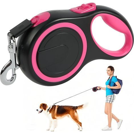Laisse Chien Rétractable, 8 M Laisse Chien Enrouleur Nylon, 360 ° sans Enchevêtrement, Système de Guidage Perfectionné, Laisse Rétractable pour Chiens Jusqu'à 50kg pour Formation Marche (1/5)