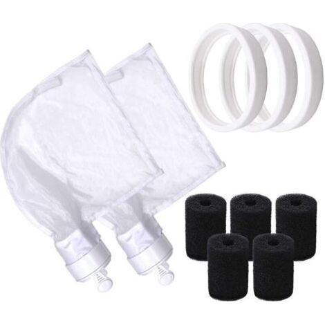 Lntyq Sacs de Rechange en Nylon à Fermeture Eclair (pour Polaris 280 et 480 Seulement)+Pneus de Rechange en Caoutchouc Souple+Brosse en Mousse de Queue Robot pour Polaris (1/5)