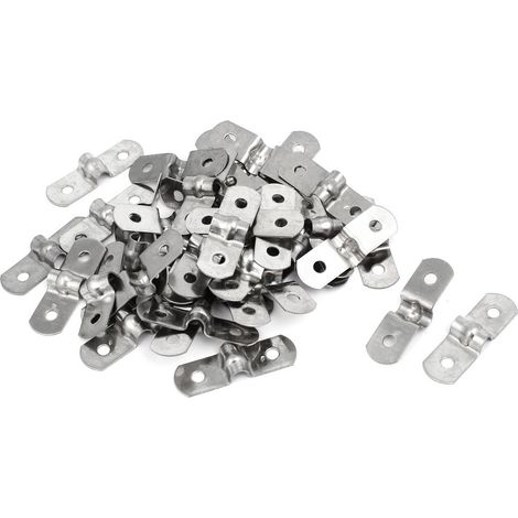 40pcs Collier de Serrage 5mm Fixation Tuyau Clip Tube Attacher Pince M5 201 acier inox deux trou sangle Attache Grillage Rigide Fixer Clôture (1/4)
