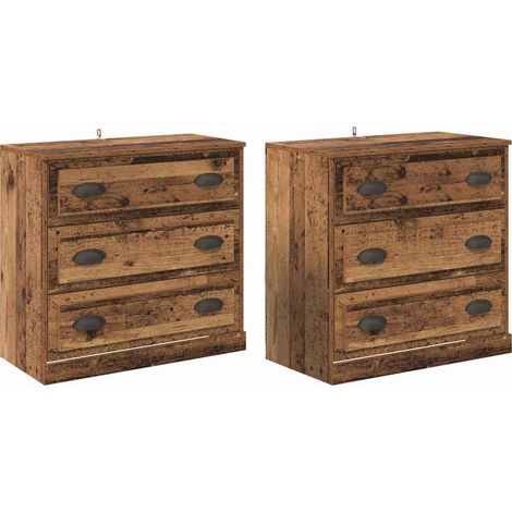 Sideboards 2 pcs Old Wood 70 x 35.5 x 67.5 cm Engineered Wood vidaXL (1/5)