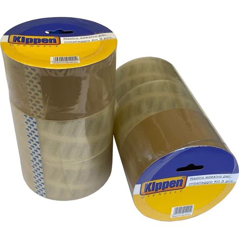 Kippen 9004KX - 2 Confezioni da 3 Rotoli di Nastro da Imballaggio Ultra Resistente. Dimensioni: 48mmX40Mt