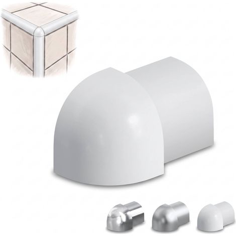 Profilé en quart de cercle pour rail de carrelage aluminium anodisé – Épaisseur 10mm – 1 pièce – Protection bords carrelage