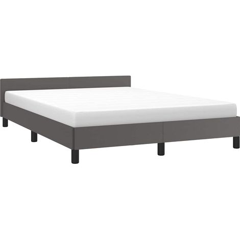 vidaXL Giroletto con Testiera senza Materasso Grigio 140x200 cm (1/4)