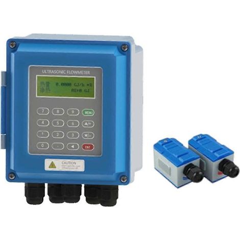 Débitmètre d'eau liquide à ultrasons TUF-2000B-TM-1, montage mural, transducteurs TM-1, débitmètre numérique Modbus RS485, prise AU. (1/5)