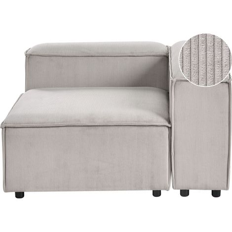 Left Hand Corner Section Taupe Corduroy 1-Seat Sofa Module Modern Single-Seat Black Legs Living Room ARDAL (1/5)