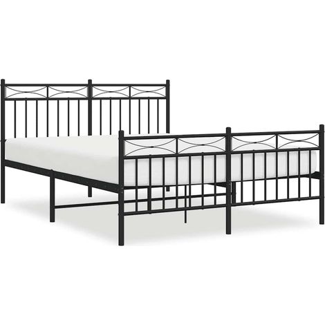 Maison Exclusive - Giroletto con Testiera e Pediera Metallo Nero 135x190 cm (1/5)
