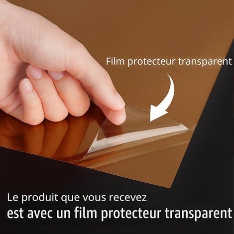 30CM×7M Papier Peint Adhesif Mural Miroir Autocollant Porte Placard Marron Métallique Papier Adhesif pour Meuble Salon Réfléchissant Feuilles Autocollantes Miroir Stickers Muraux (1/4)