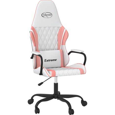 Maison Exclusive - Sedia da Gaming Bianco e Rosa in Similpelle (1/5)