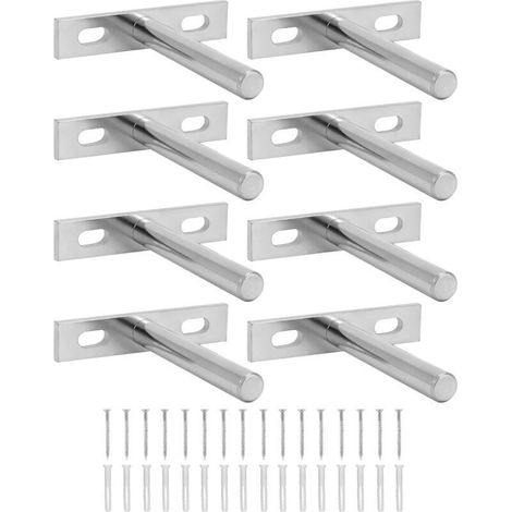 8 Pièces de Fixation pour Étagères Murales Invisibles - JINFGERNE - Supports Flottants en Fer Solide de 75mm, Robustes et Antirouilles pour un Rangement Élégant (1/5)