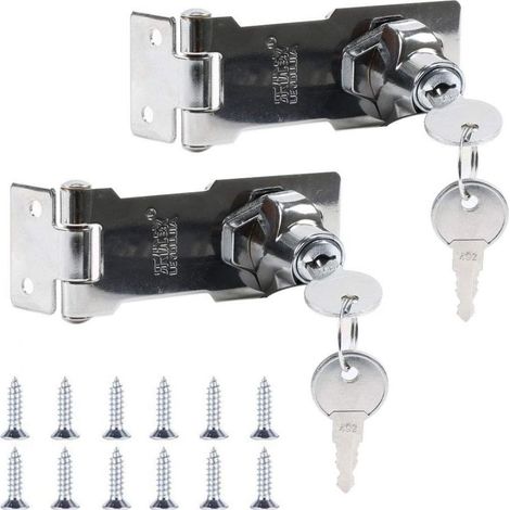 Serrure de sécurité pour armoire de rangement, en alliage de zinc chromé, avec loquet de verrouillage facile à installer et bouton rotatif avec serrure à clé.