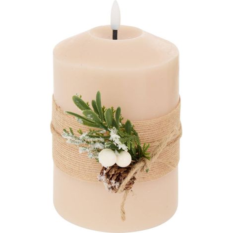 Vela LED Lupa, color beige, 15 cm de altura - Feeric lights & christmas (1/3)