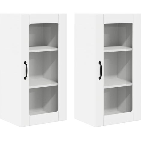 Maison Exclusive - Mobile in vetro da parete PORTO 2 pz Bianco (1/5)