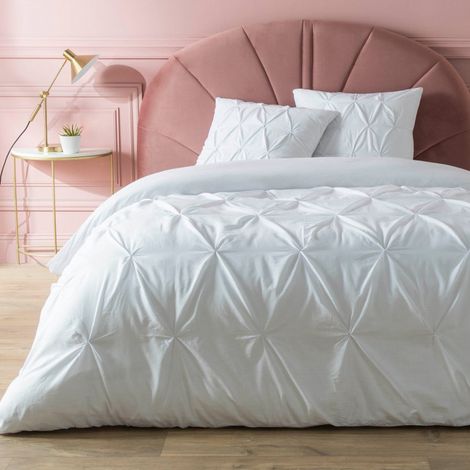 Douceur D'Intérieur – Parure de lit 3 pièces 100% coton – Housse de couette 240 x 220 cm – 2 taies d'oreillers 63 x 63 cm – Densité 57 fils