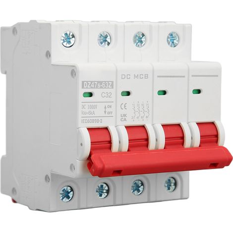 Le nouveau disjoncteur DZ47s-63Z C32 4P CC est un disjoncteur miniature 1 000 V 32 A destiné aux systèmes photovoltaïques. Il se monte sur rail DIN et possède un pouvoir de coupure basse tension de 6 (1/5)
