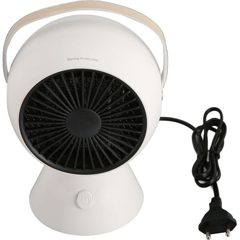 Mini radiateur soufflant 1300 W, portable, silencieux, à chauffe rapide, idéal pour chambre ou bureau. Blanc et noir. Prise UE 100-240 V.-AquaForge (1/5)