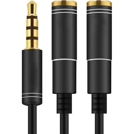 Câble répartiteur audio 3,5 mm, prise mâle 3,5 mm vers 2 ports, prise femelle 3,5 mm avec microphone, adaptateur de câble auxiliaire d'extension 3,5 mm (1/5)