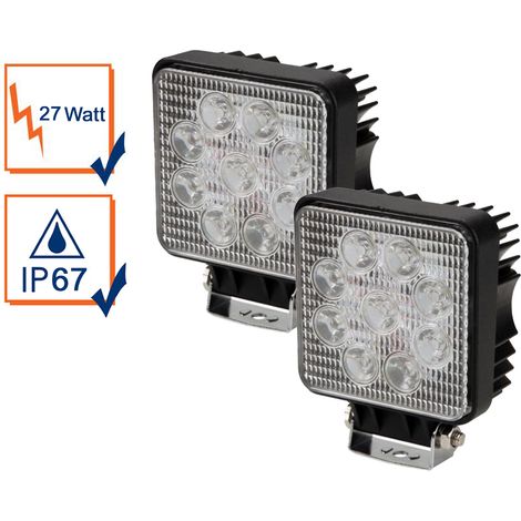 27 Watt LED Strahler ALU 2er SET, 4250 Kelvin Neutralweiß, IP67, 13,5x11cm (1/4)