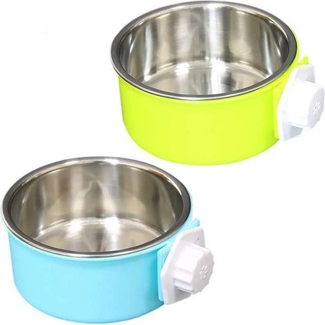 2PCS Pet Hanging Cage Bowls, Stainless Steel Pet Feeder Bowl Food Bowls for Dog Cat for Small Animals Dog Cat Rabbit Bird (1/5)