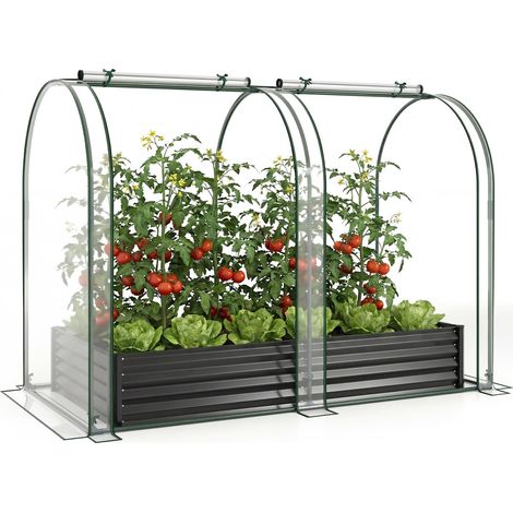 COSTWAY Orto Rialzato Copertura Protezione Serra Cassone Letto Aiuola Fioriera Vasca Cassetta Esterno Giardino Terrazza Prato Balcone Cortile Piante Fiori Ver (1/5)