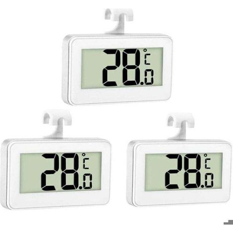 3pcs thermomètre réfrigérateur – numérique LCD étanche – avec crochet – pour frigo, congélateur et chambre froide (1/4)