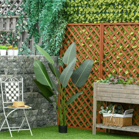 Arbre Bananier Artificiel 160 cm avec Pot et 10 Feuilles, Plante Tropicale Réaliste Vert pour Décoration Intérieure et Extérieure