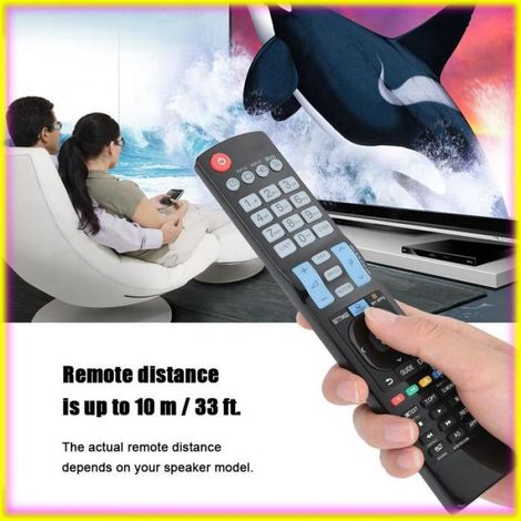keenso télécommande TV Télécommande Universelle pour Téléviseur LCD, ABS Noir, Portée de 33 Pieds, Compatible avec son lecteur (1/5)